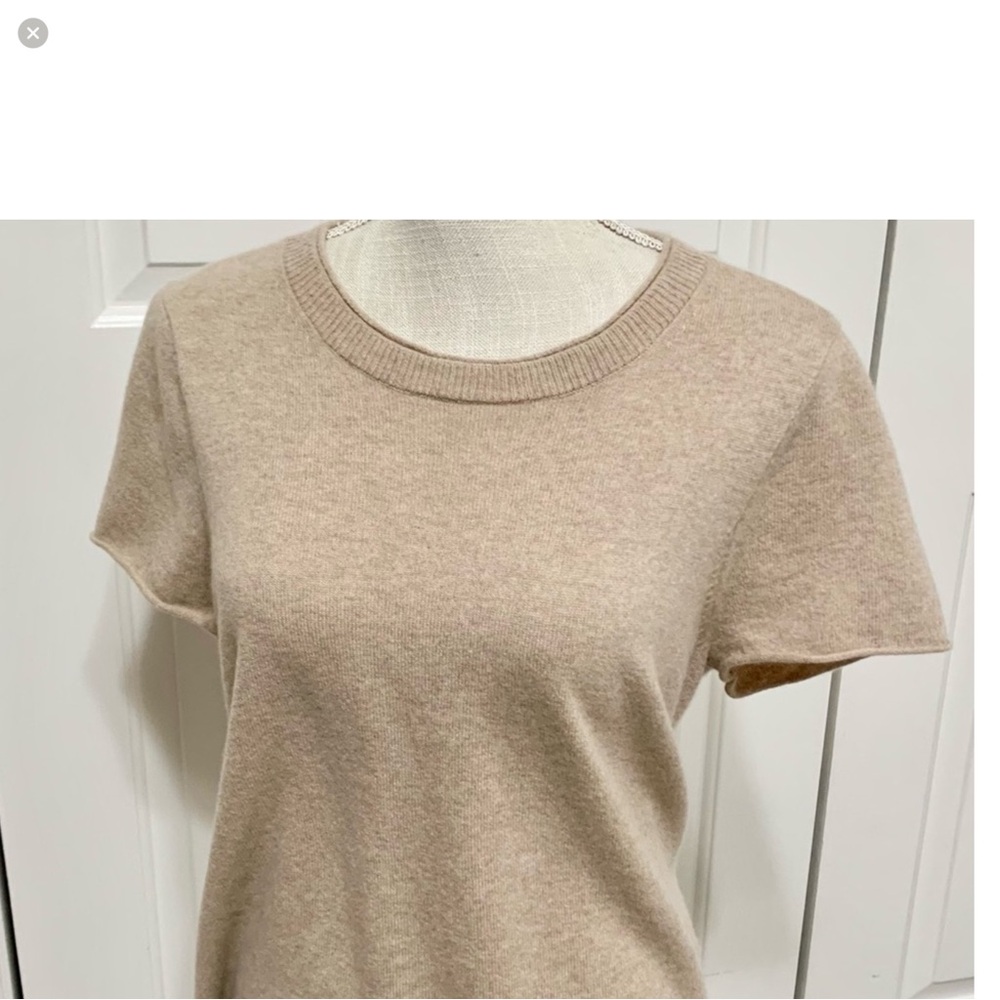 J Crew Cashmere Relaxed Tshirt - Heather Stone - L